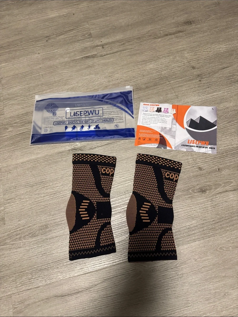 OP Compression Athletic Knee Sleeves - Black & Tan